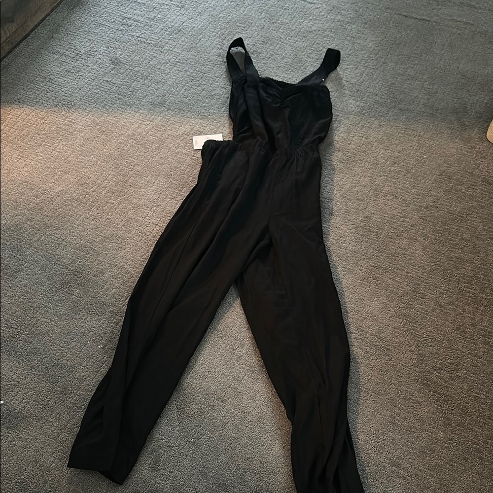 LNA Black Sleeveless Jumpsuit with Tapered Legs